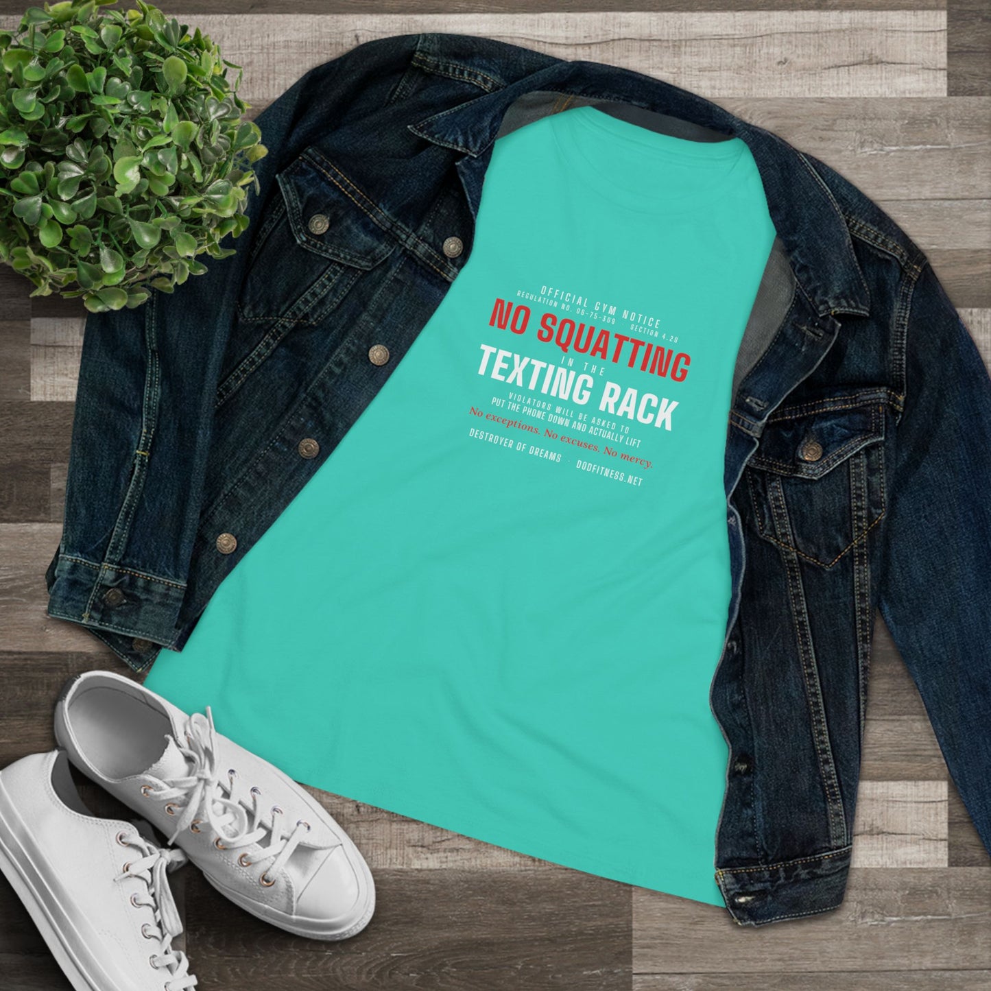 DoD Fitness - No Squatting Texting Rack Women's Tee