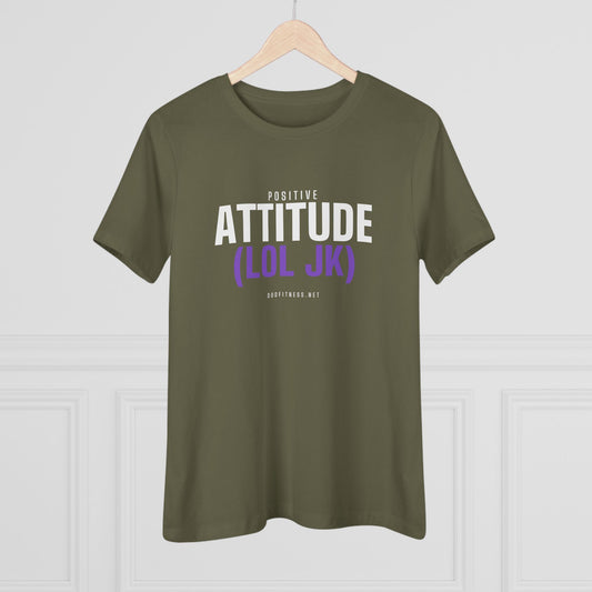 Attitude women's tee in Asphalt - funny gym shirt by DoD Fitness