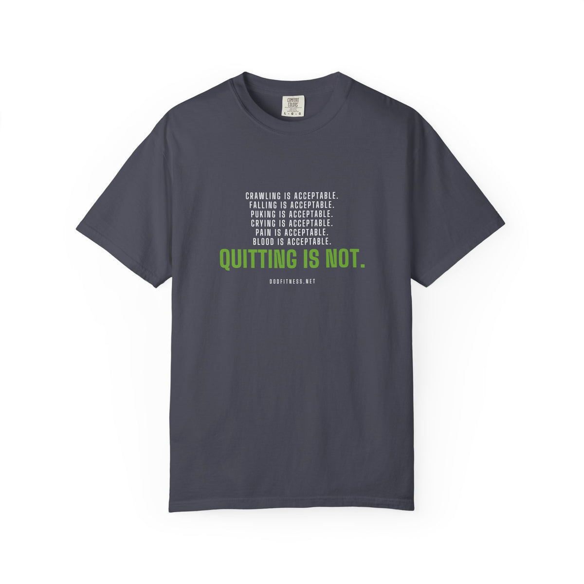 Quitting Is Not men's tee in Navy - funny gym shirt by DoD Fitness