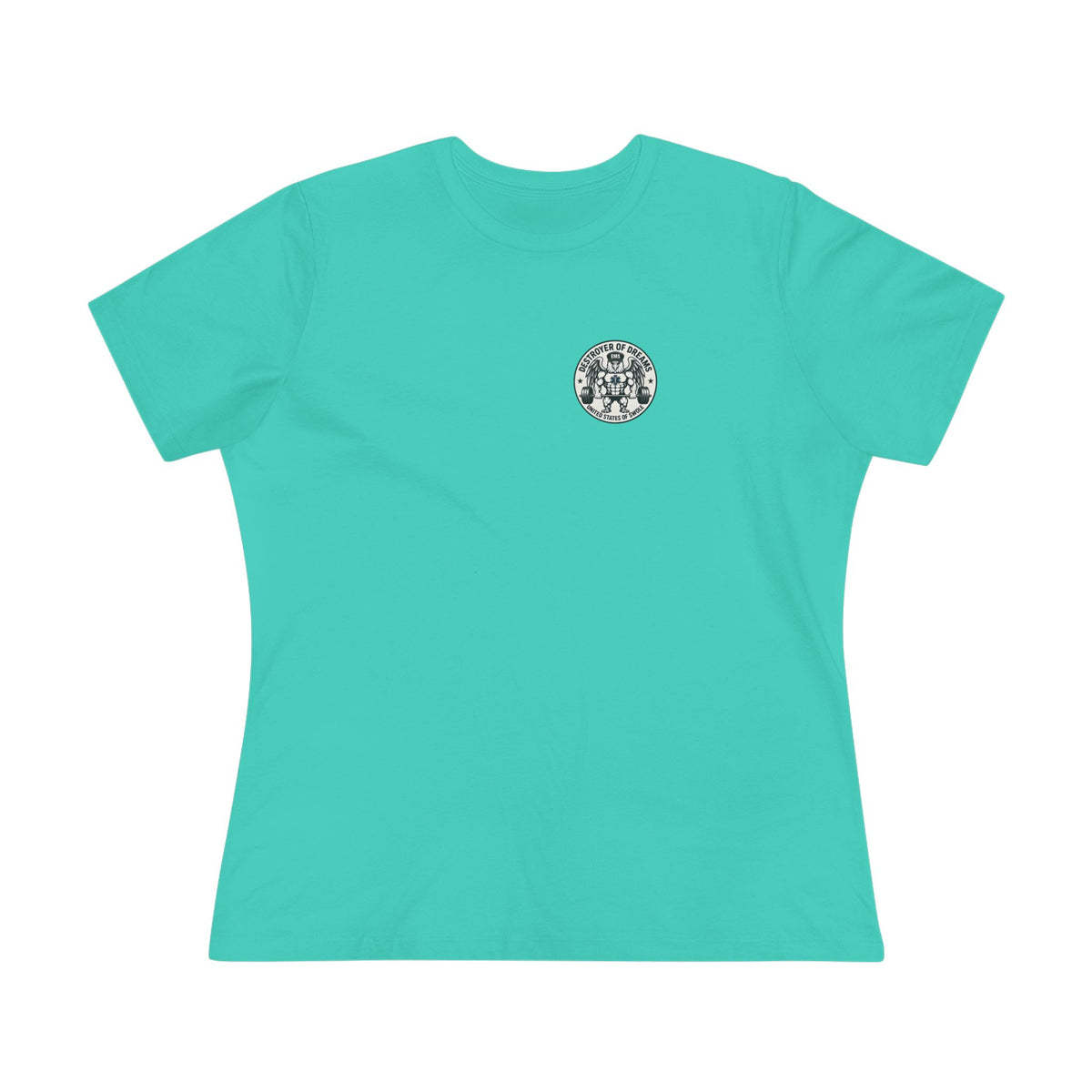 Thin Green Line women's tee in Teal - funny gym shirt by DoD Fitness