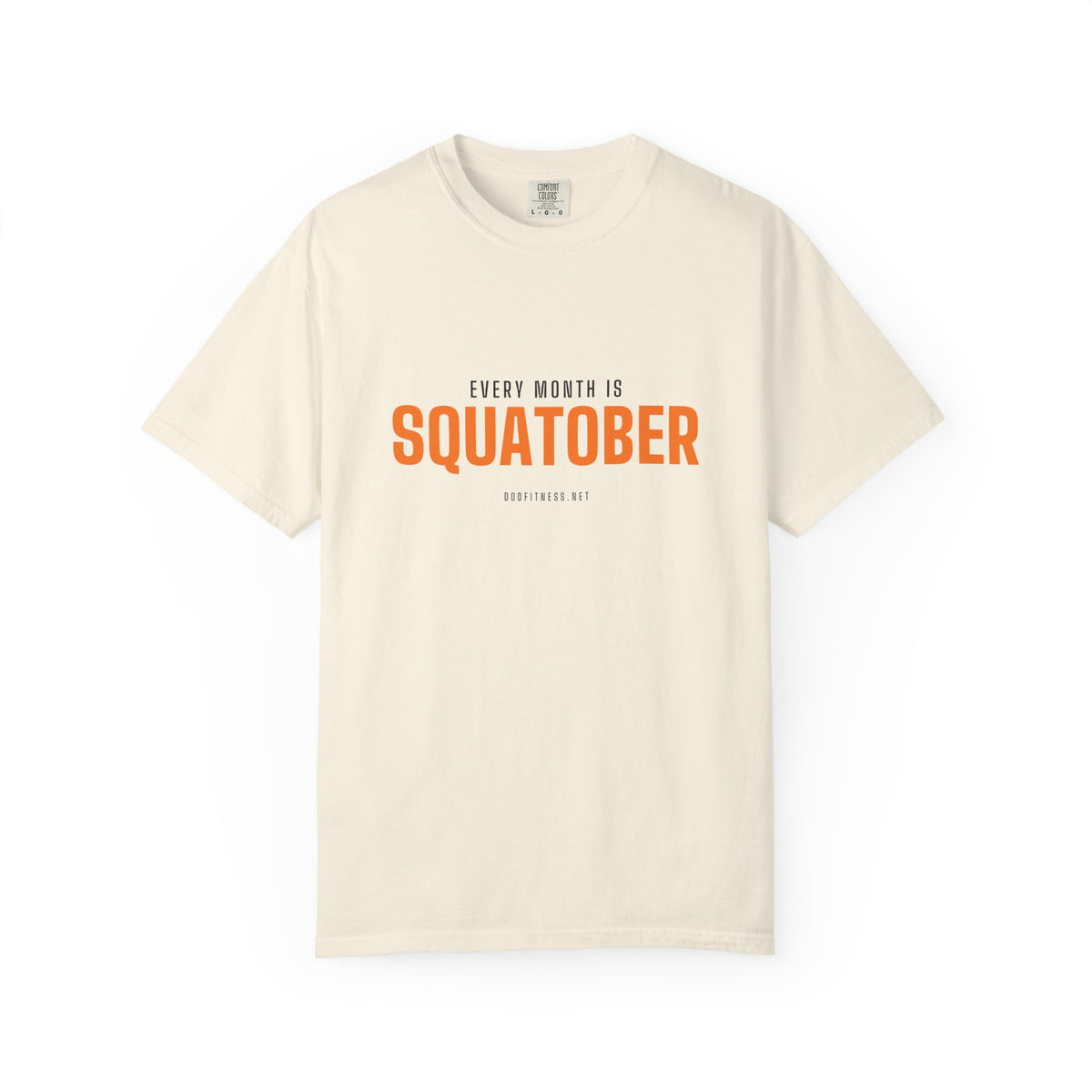 Squatober men's tee in Ivory - funny gym shirt by DoD Fitness