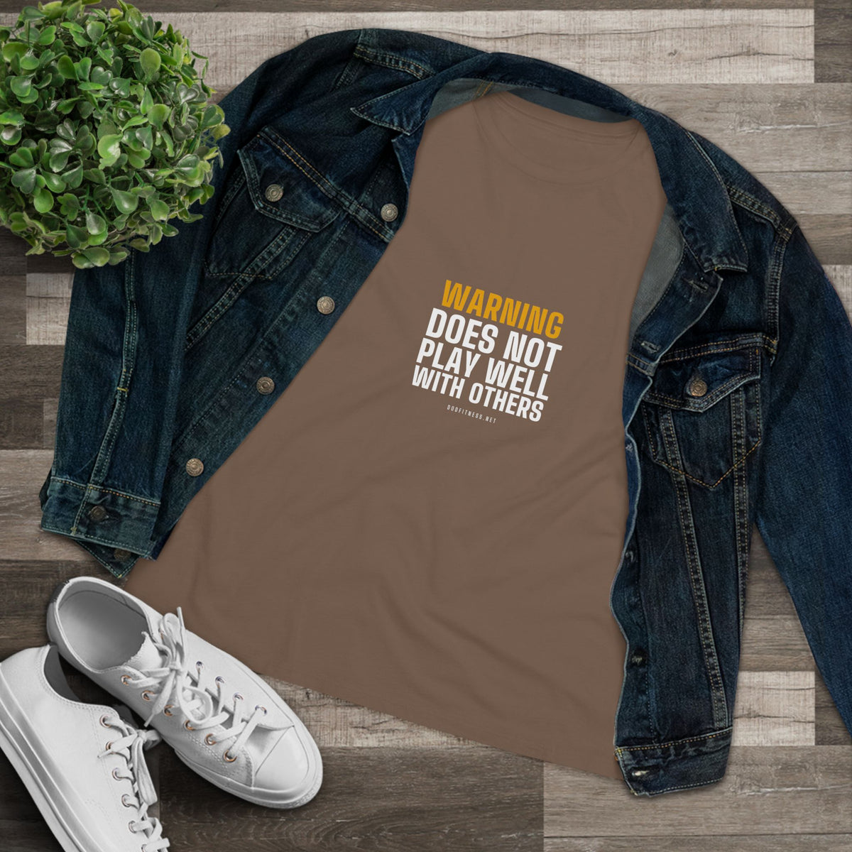 Warning Label women's tee - funny gym shirt by DoD Fitness