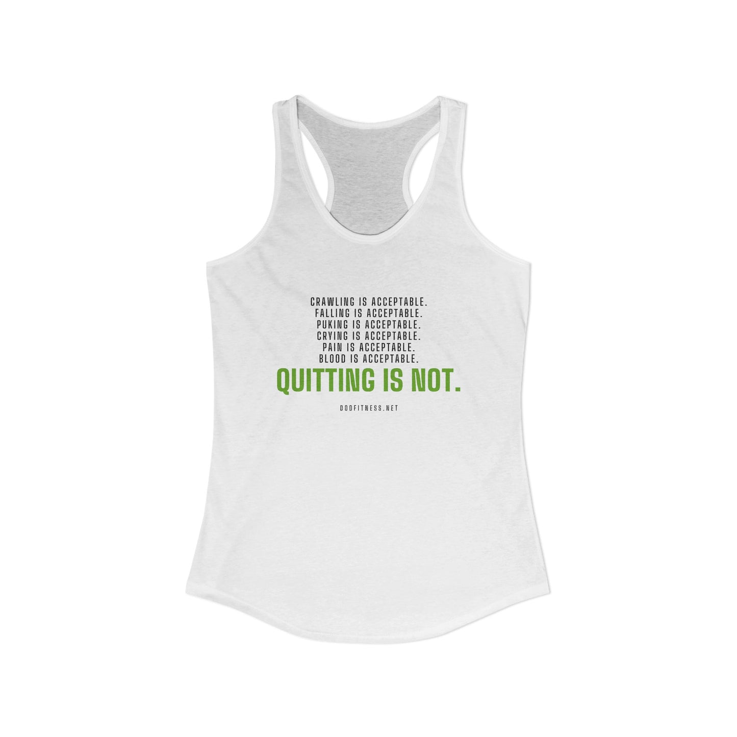 DoD Fitness - Quitting Is Not Women's Tank