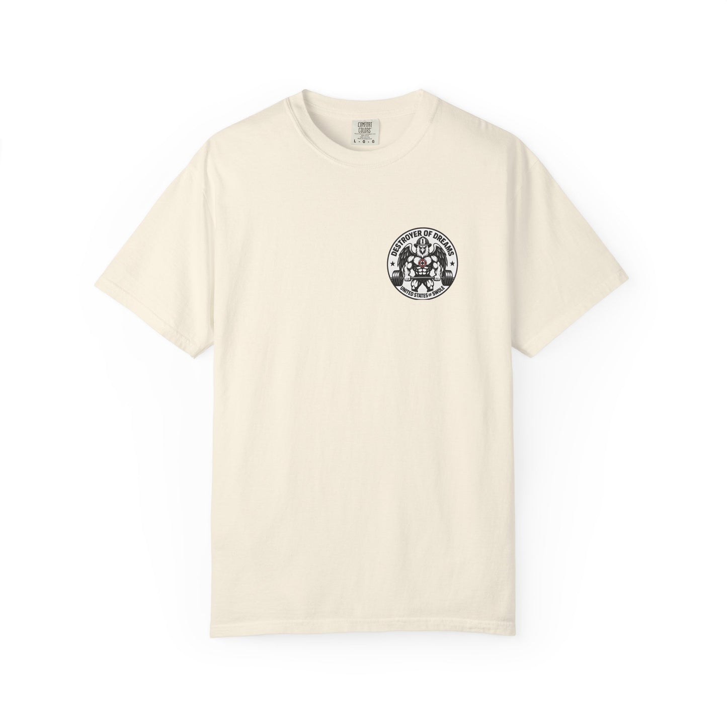 Thin Red Line men's tee in Ivory - funny gym shirt by DoD Fitness