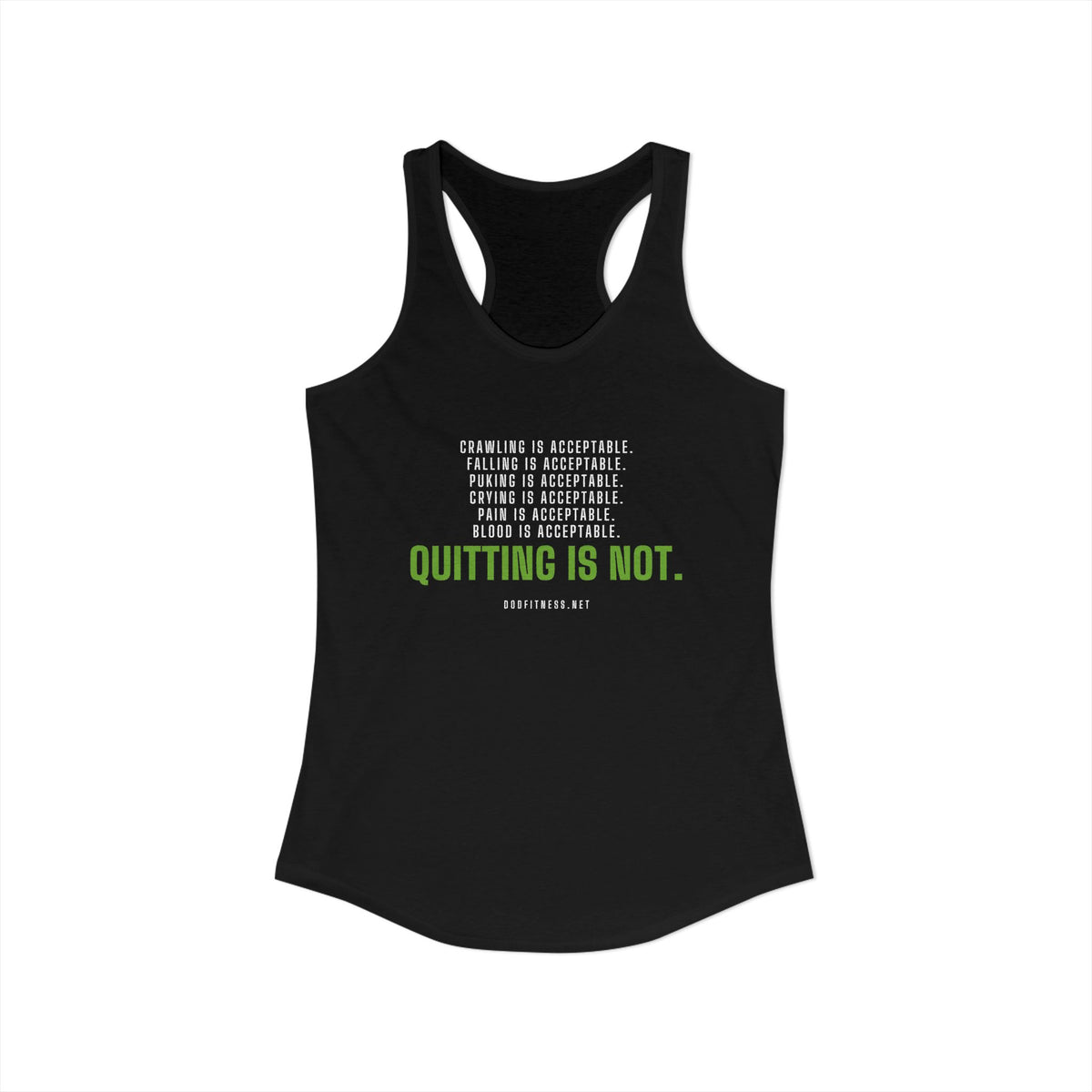 DoD Fitness - Quitting Is Not Women's Tank