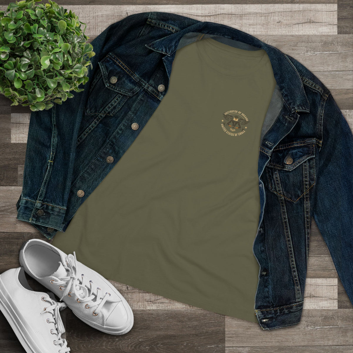 United We Serve - Military women's tee - funny gym shirt by DoD Fitness