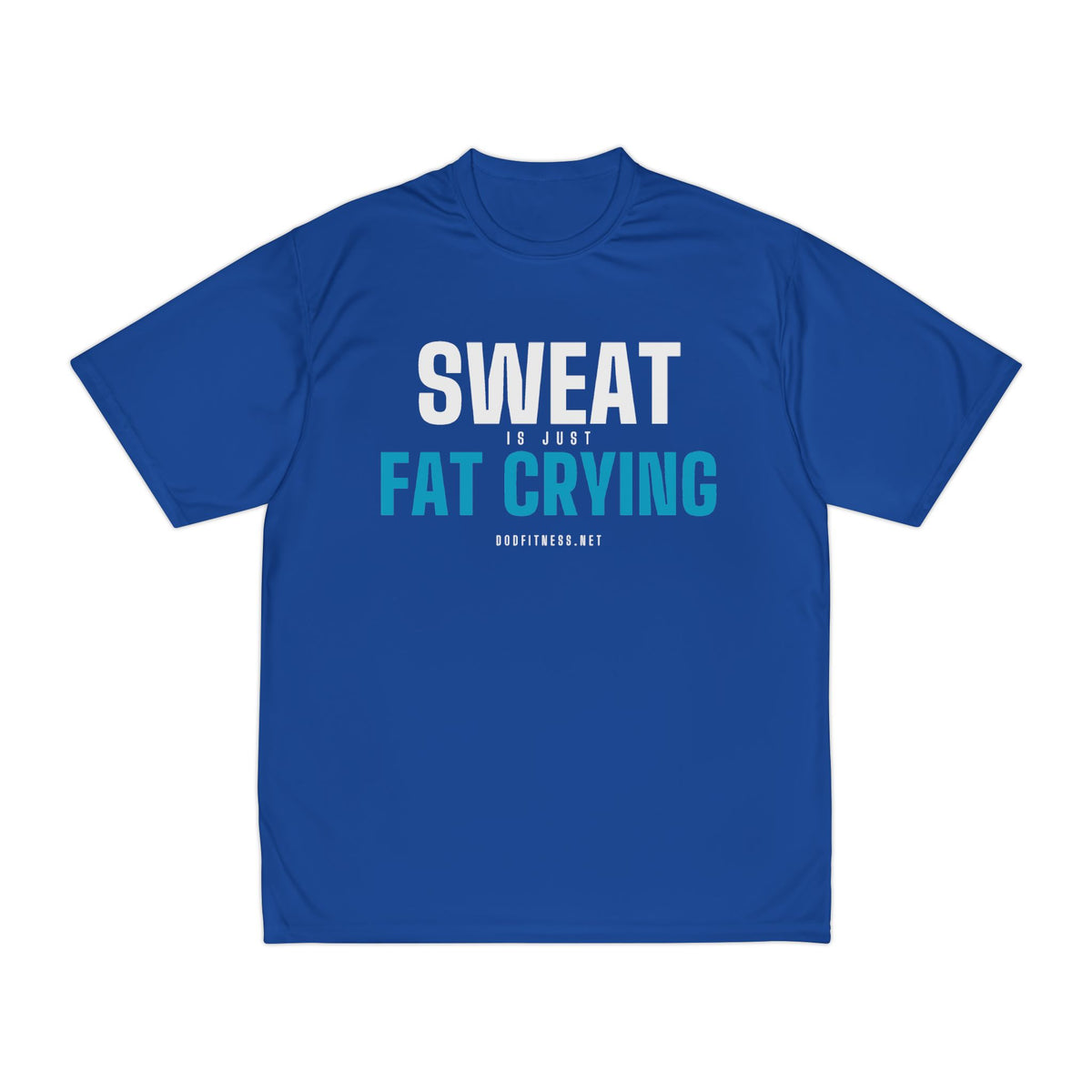 Fat Crying Frown performance tee in Royal - funny gym shirt by DoD Fitness