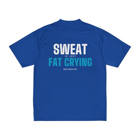 Fat Crying Frown performance tee in Royal - funny gym shirt by DoD Fitness
