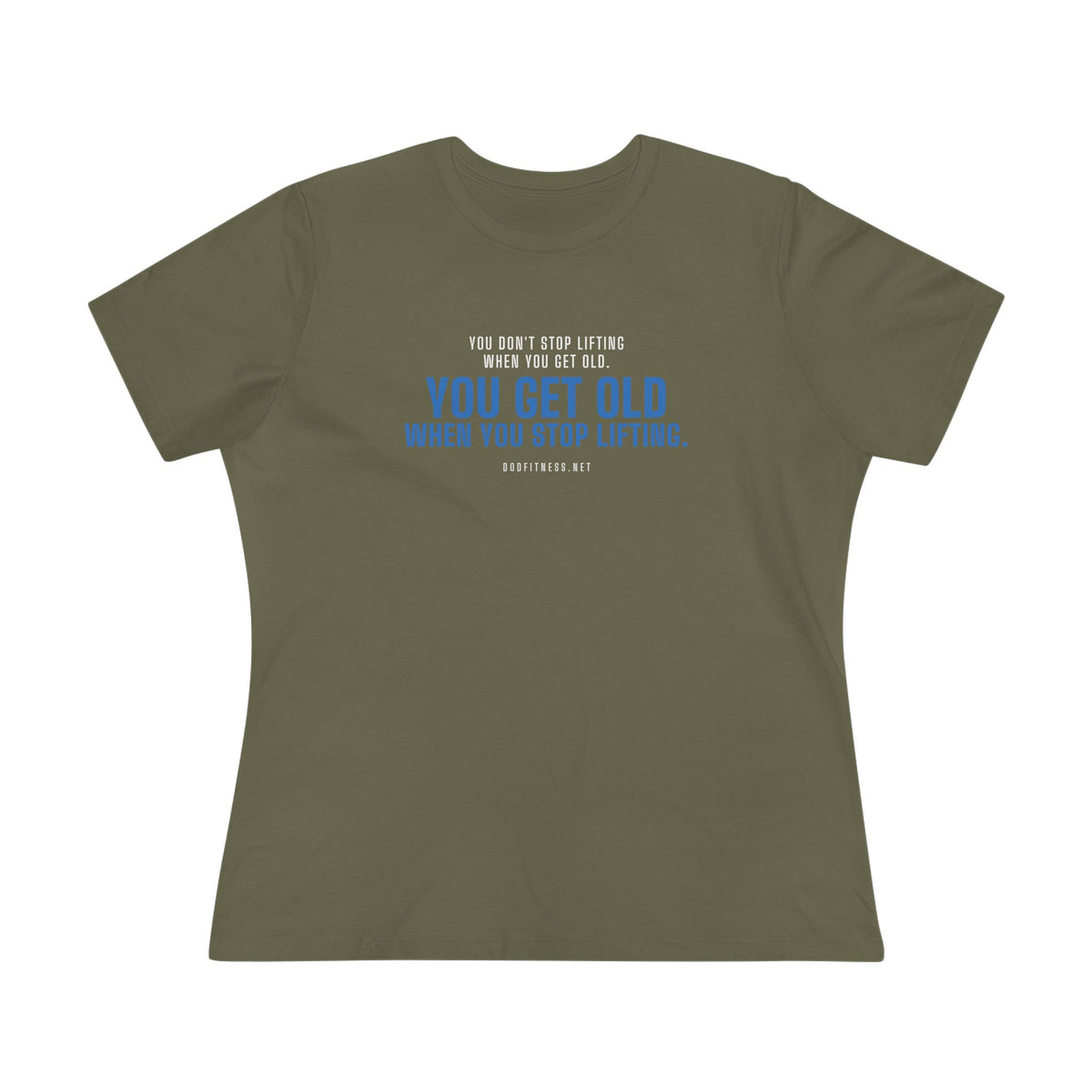 Stop Lifting B women's tee in Vintage Brown - funny gym shirt by DoD Fitness