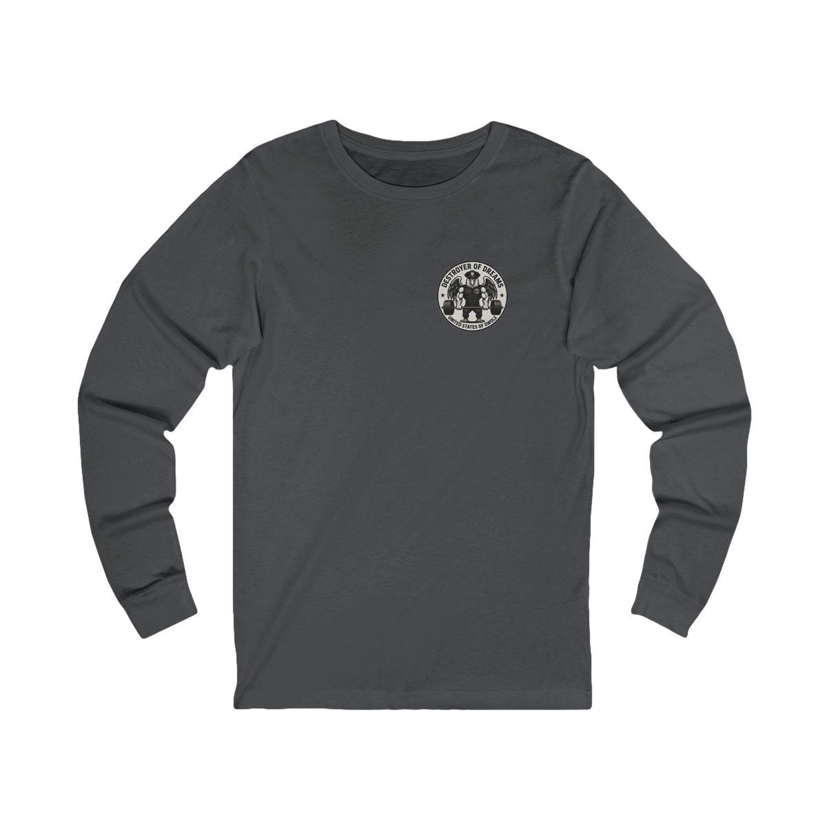 Thin Blue Line long sleeve in Asphalt - funny gym shirt by DoD Fitness