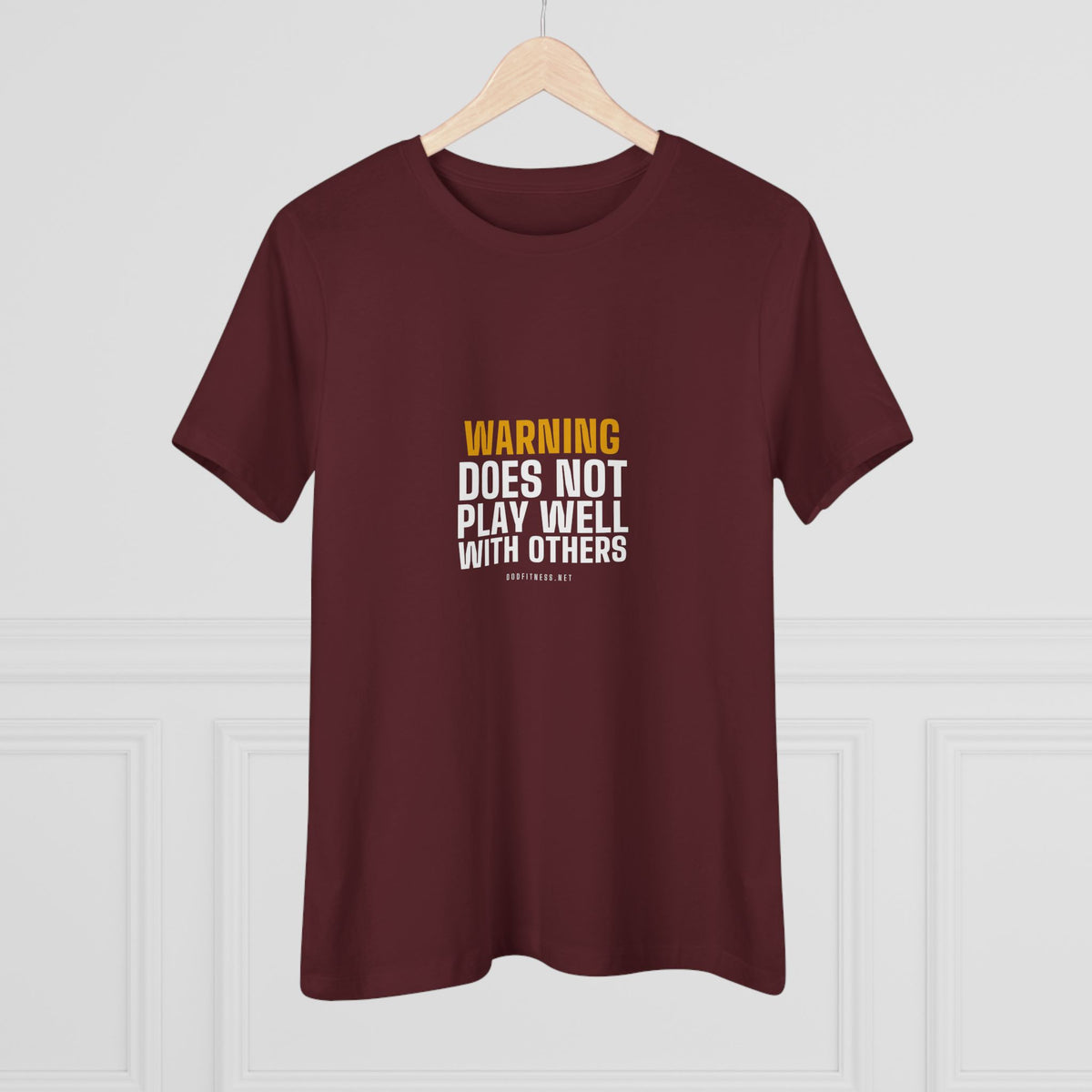 Warning Label women's tee - funny gym shirt by DoD Fitness