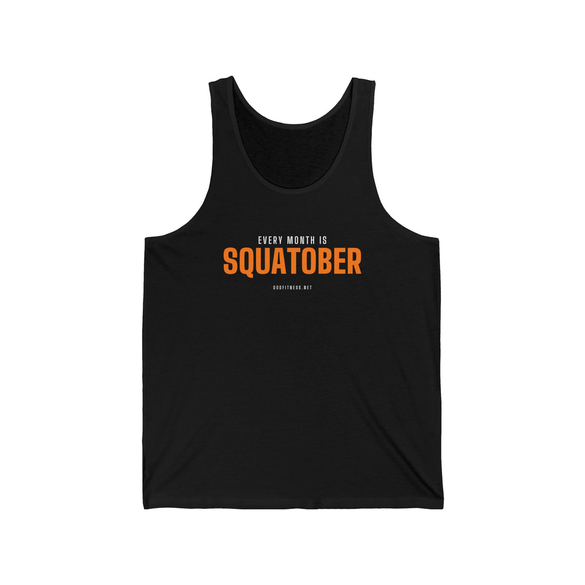 Squatober men's tank in Black - funny gym tank by DoD Fitness