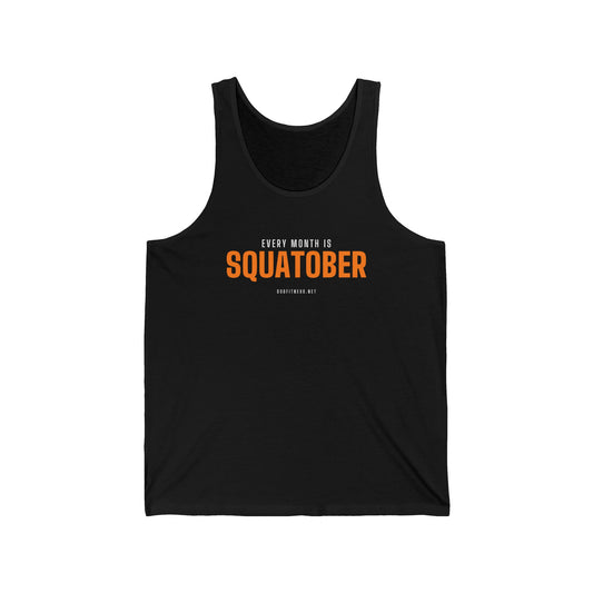 Squatober men's tank in Black - funny gym tank by DoD Fitness