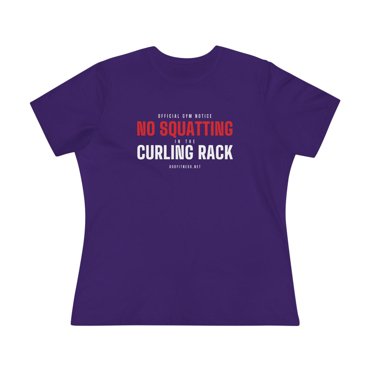 Curling Rack women's tee - funny gym shirt by DoD Fitness