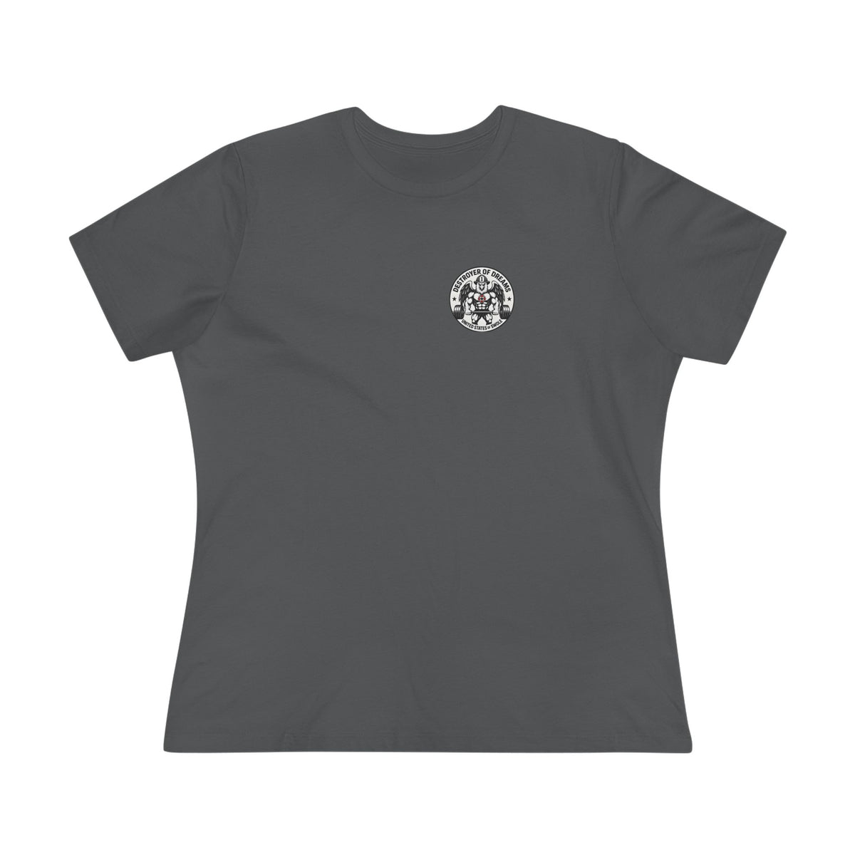 Thin Red Line women's tee in Asphalt - funny gym shirt by DoD Fitness