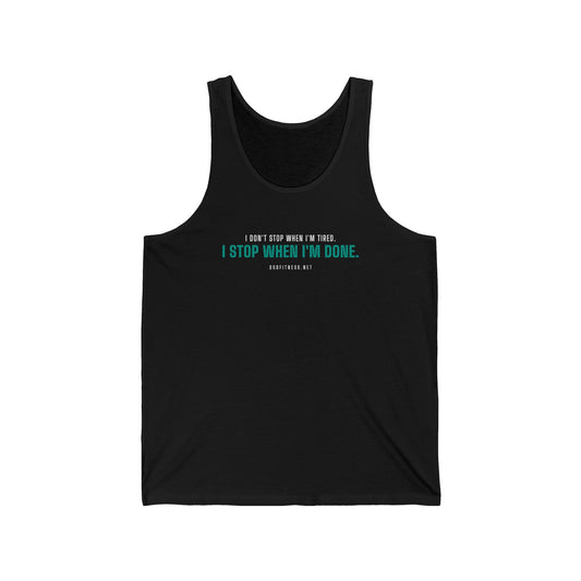 Tired men's tank in Black - funny gym tank by DoD Fitness