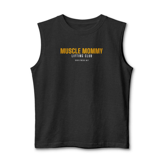 Muscle Mommy stringer tank in Dark Grey Heather - funny gym tank by DoD Fitness