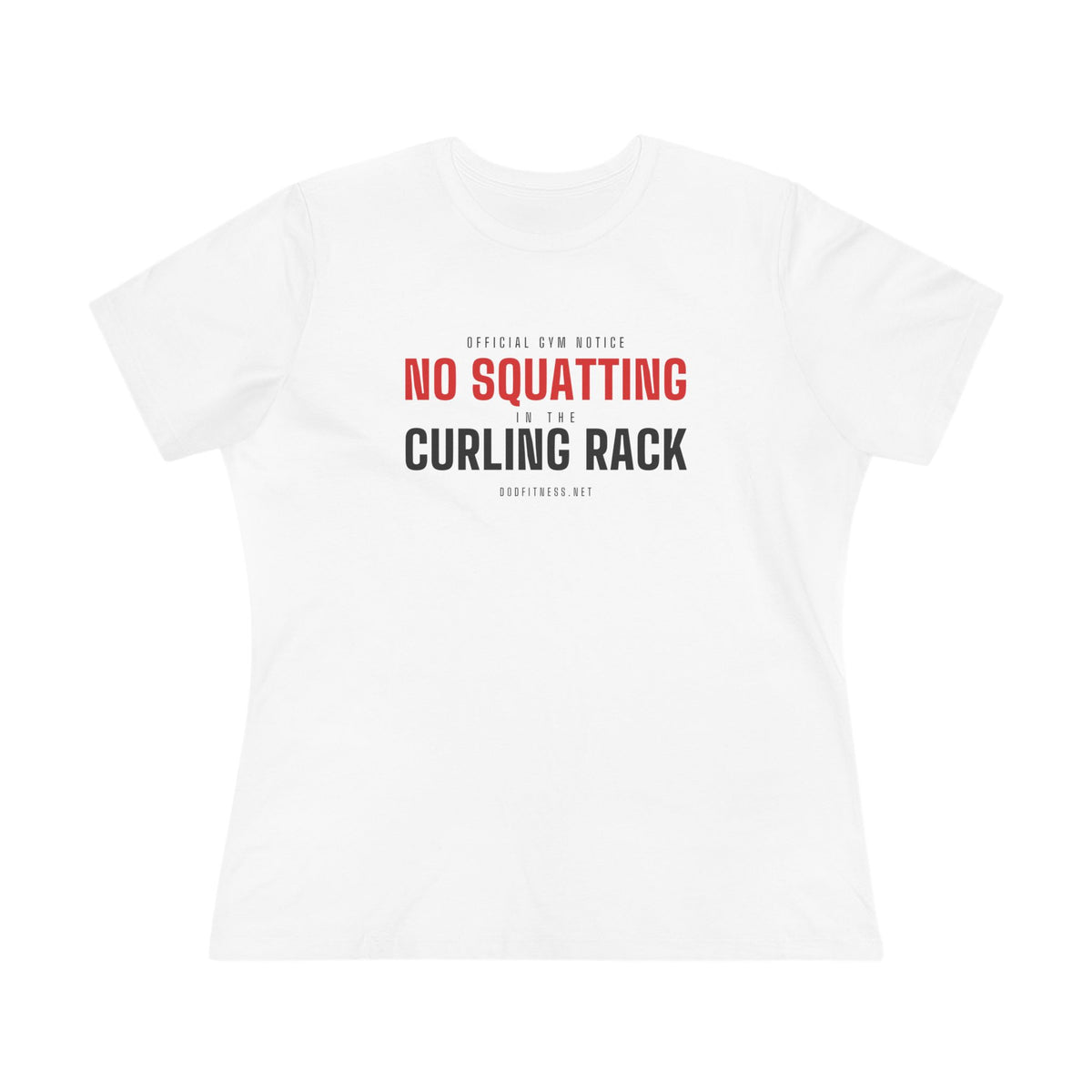 Curling Rack women's tee - funny gym shirt by DoD Fitness