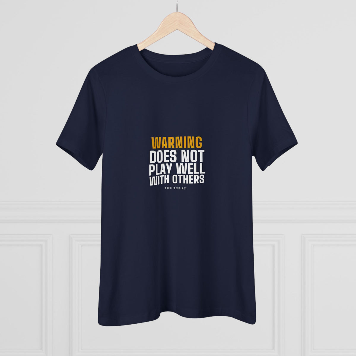 Warning Label women's tee - funny gym shirt by DoD Fitness
