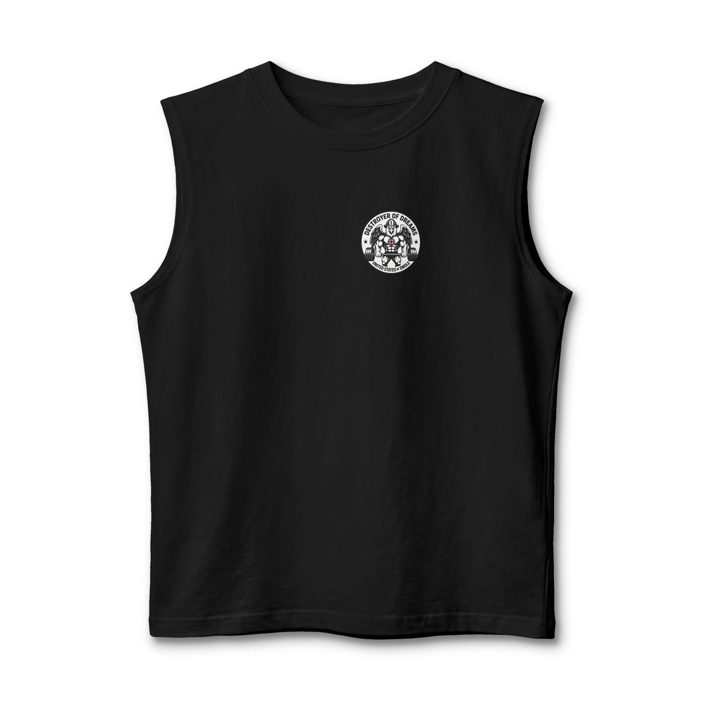 Thin Red Line stringer tank in Black - funny gym shirt by DoD Fitness