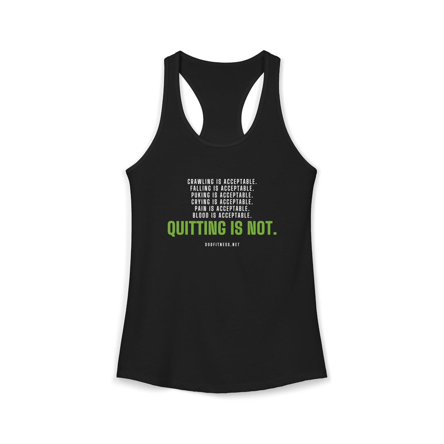 DoD Fitness - Quitting Is Not Women's Tank