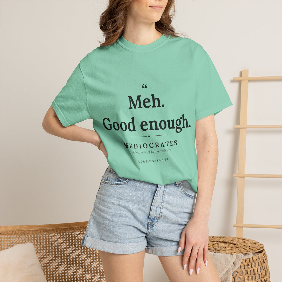 Mediocrates - Meh Good Enough men's tee in Island Reef - funny gym shirt by DoD Fitness