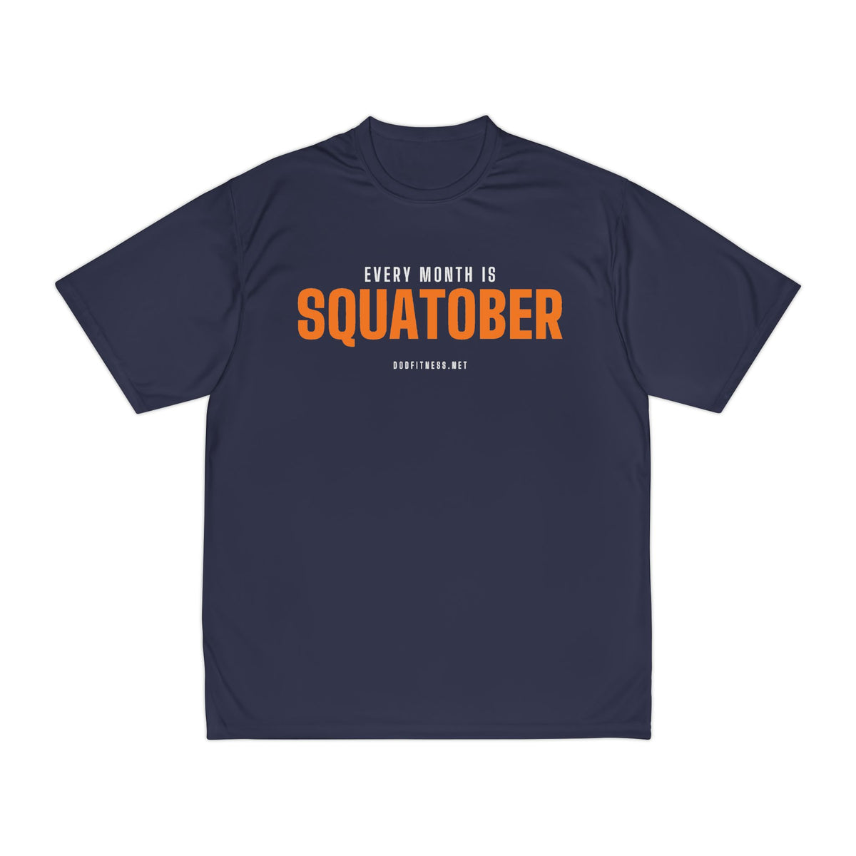 Squatober performance tee in Navy - funny gym shirt by DoD Fitness