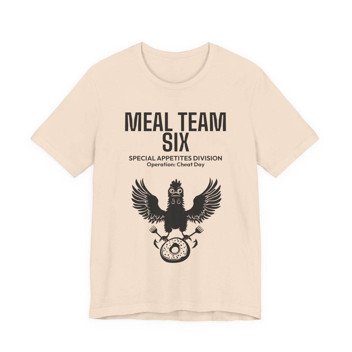 MEAL Team 6 - Operation: Cheat Day men's tee in Soft Cream - funny gym shirt by DoD Fitness