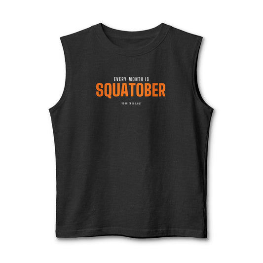 Squatober stringer tank in Dark Grey Heather - funny gym tank by DoD Fitness