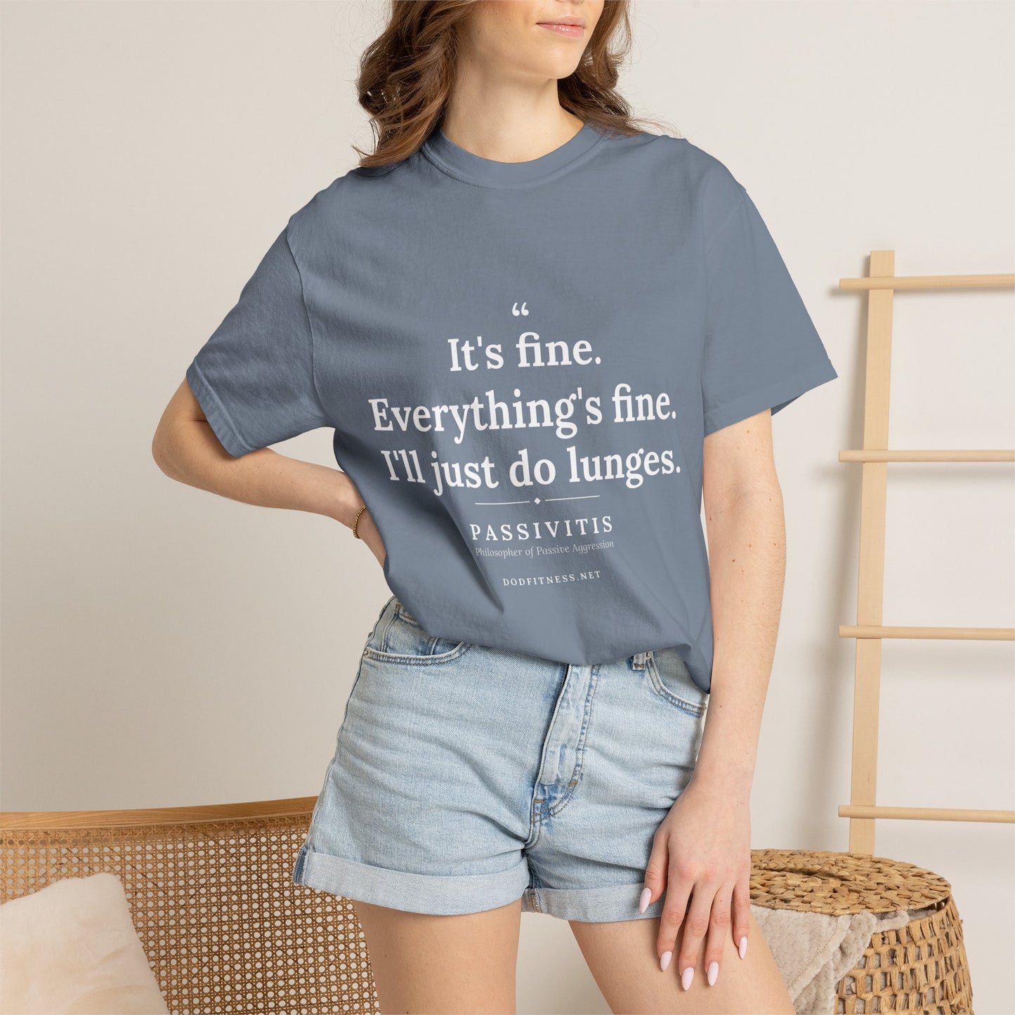 Passivitis - I'll Just Do Lunges men's tee in Blue Jean - funny gym shirt by DoD Fitness