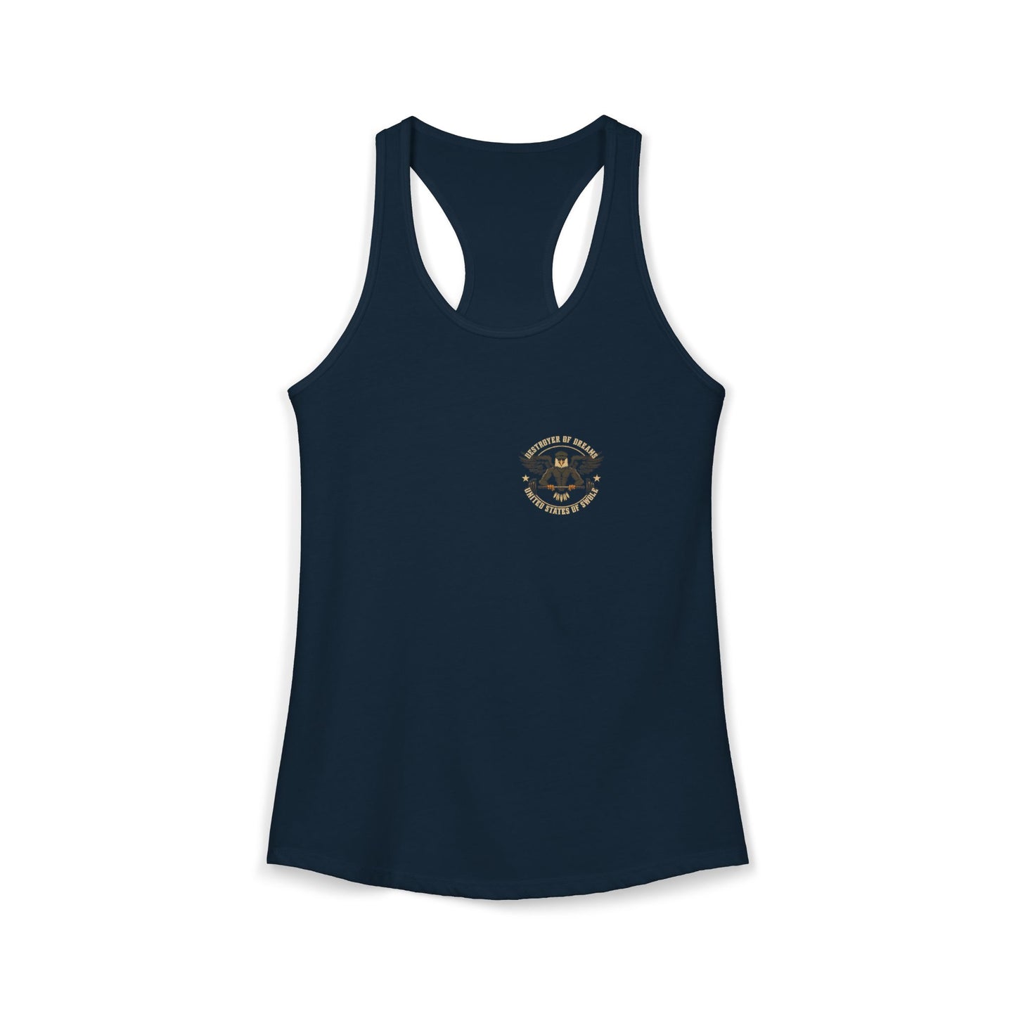 United We Serve - Military women's tank in Solid Midnight Navy - funny gym shirt by DoD Fitness