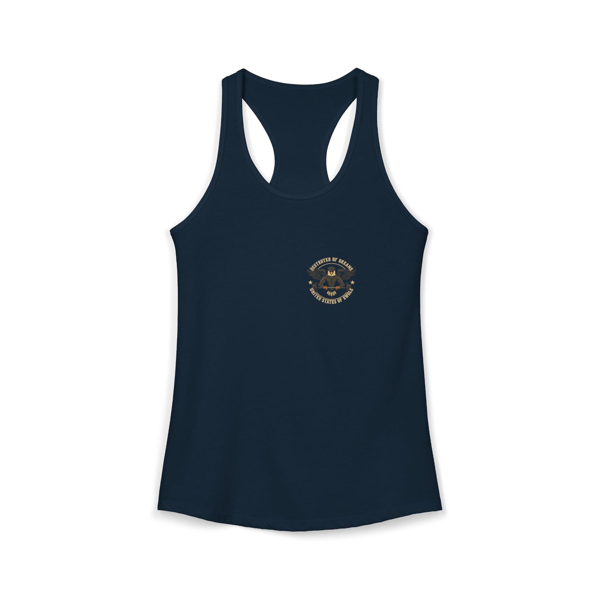 United We Serve - Military women's tank in Solid Midnight Navy - funny gym shirt by DoD Fitness