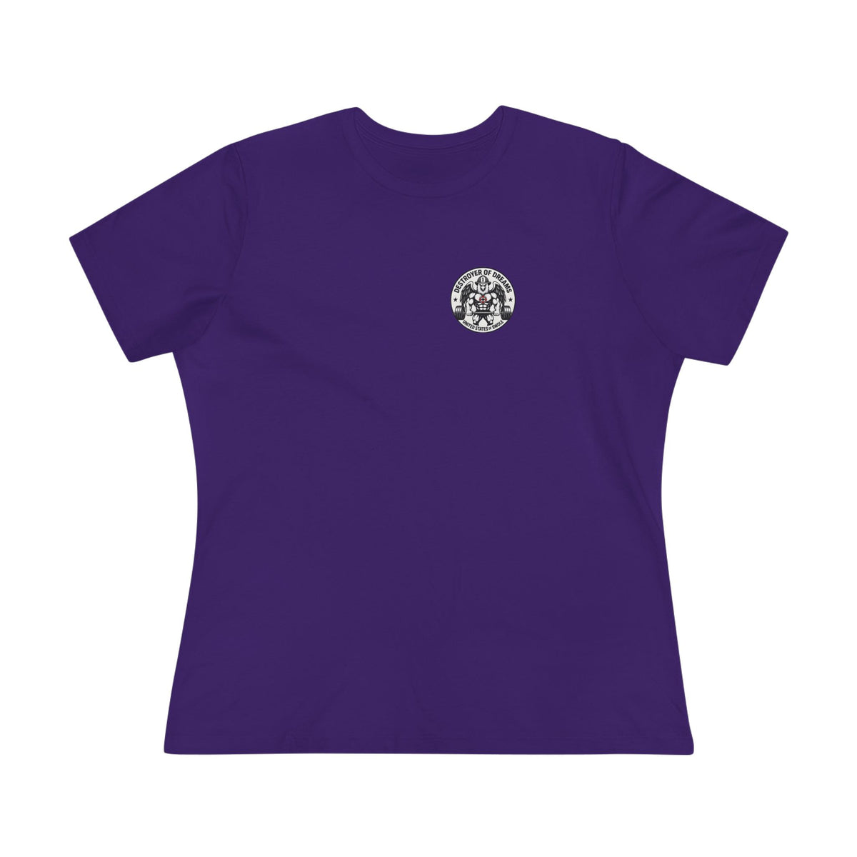 Thin Red Line women's tee in Team Purple - funny gym shirt by DoD Fitness