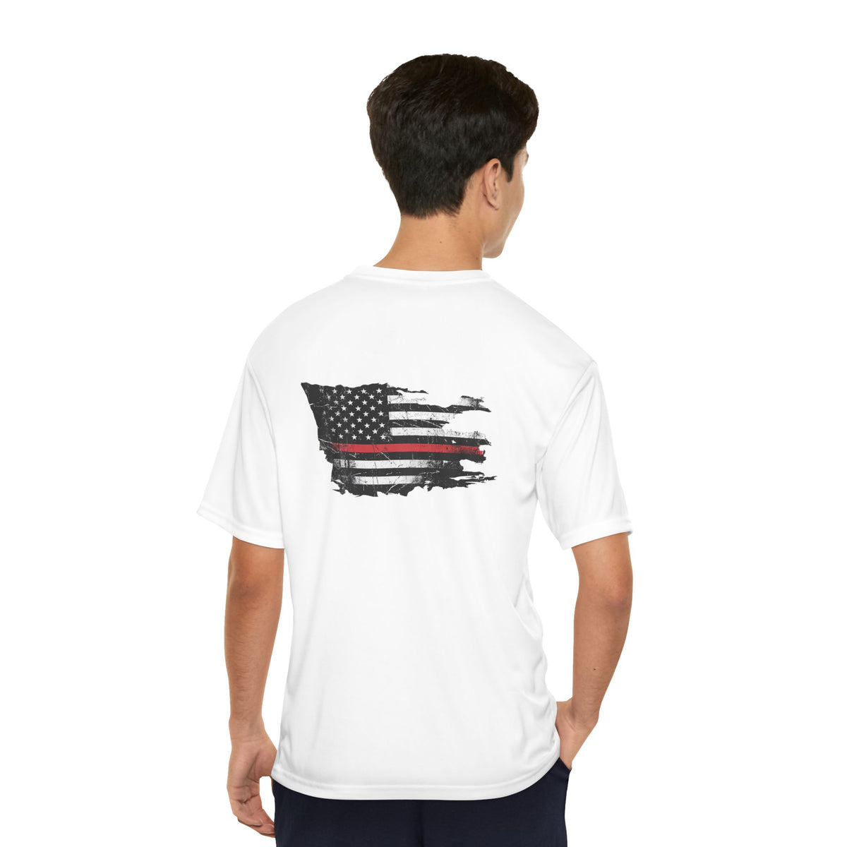 Thin Red Line moisture wicking shirt - funny gym shirt by DoD Fitness