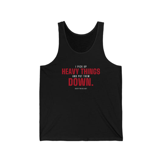 Heavy Things men's tank in Black - funny gym tank by DoD Fitness