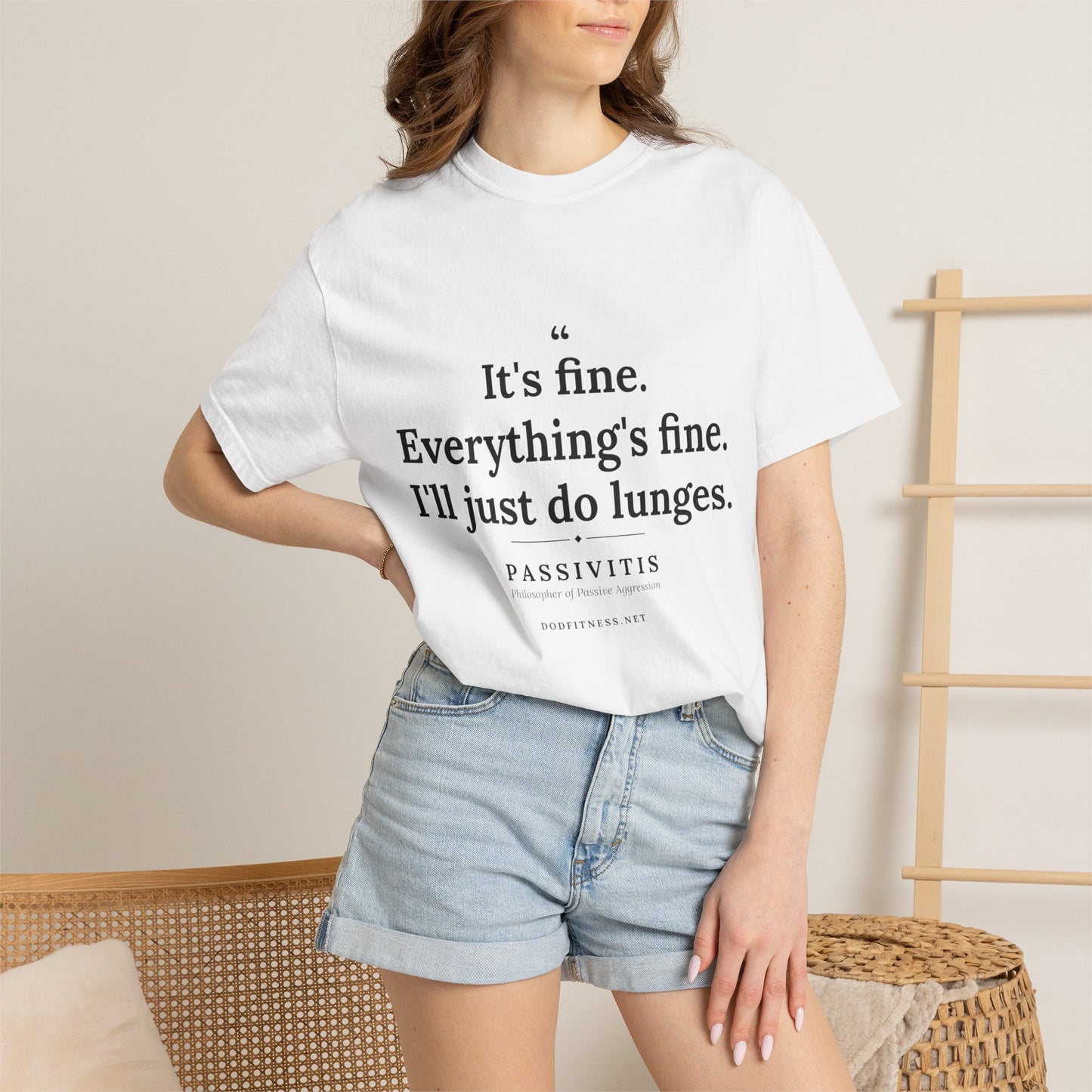 Passivitis - I'll Just Do Lunges men's tee in Ivory - funny gym shirt by DoD Fitness
