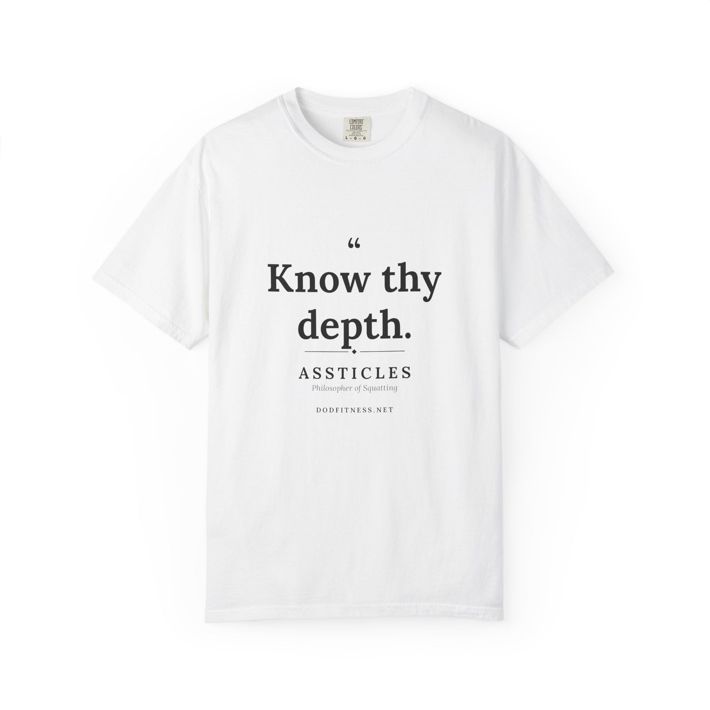 Assticles - Know Thy Depth men's tee - funny gym shirt by DoD Fitness