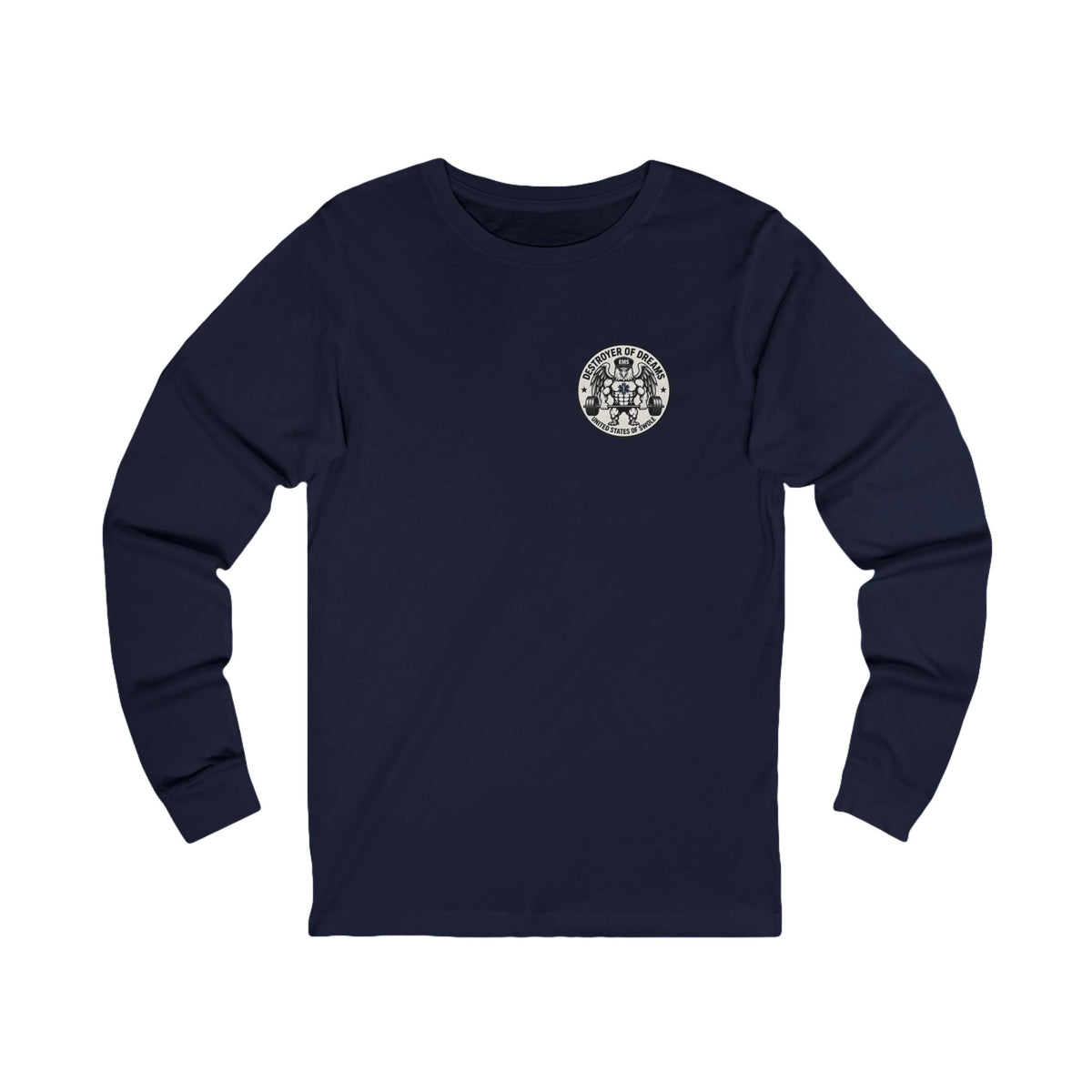 Thin Green Line long sleeve in Navy - funny gym shirt by DoD Fitness