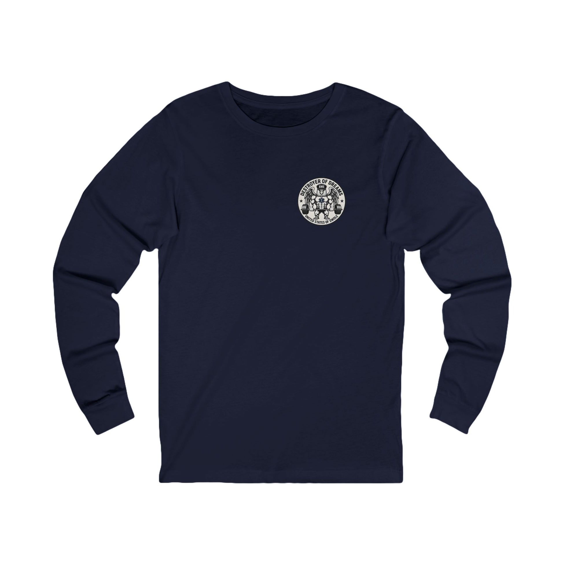 Thin Green Line long sleeve in Navy - funny gym shirt by DoD Fitness