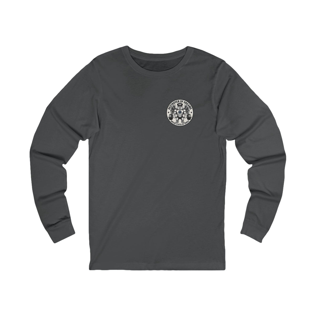 Thin Green Line long sleeve in Asphalt - funny gym shirt by DoD Fitness