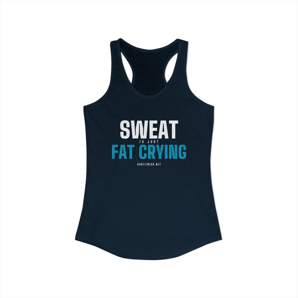 Fat Crying Frown women's racerback tank in Solid Midnight Navy - funny gym tank by DoD Fitness