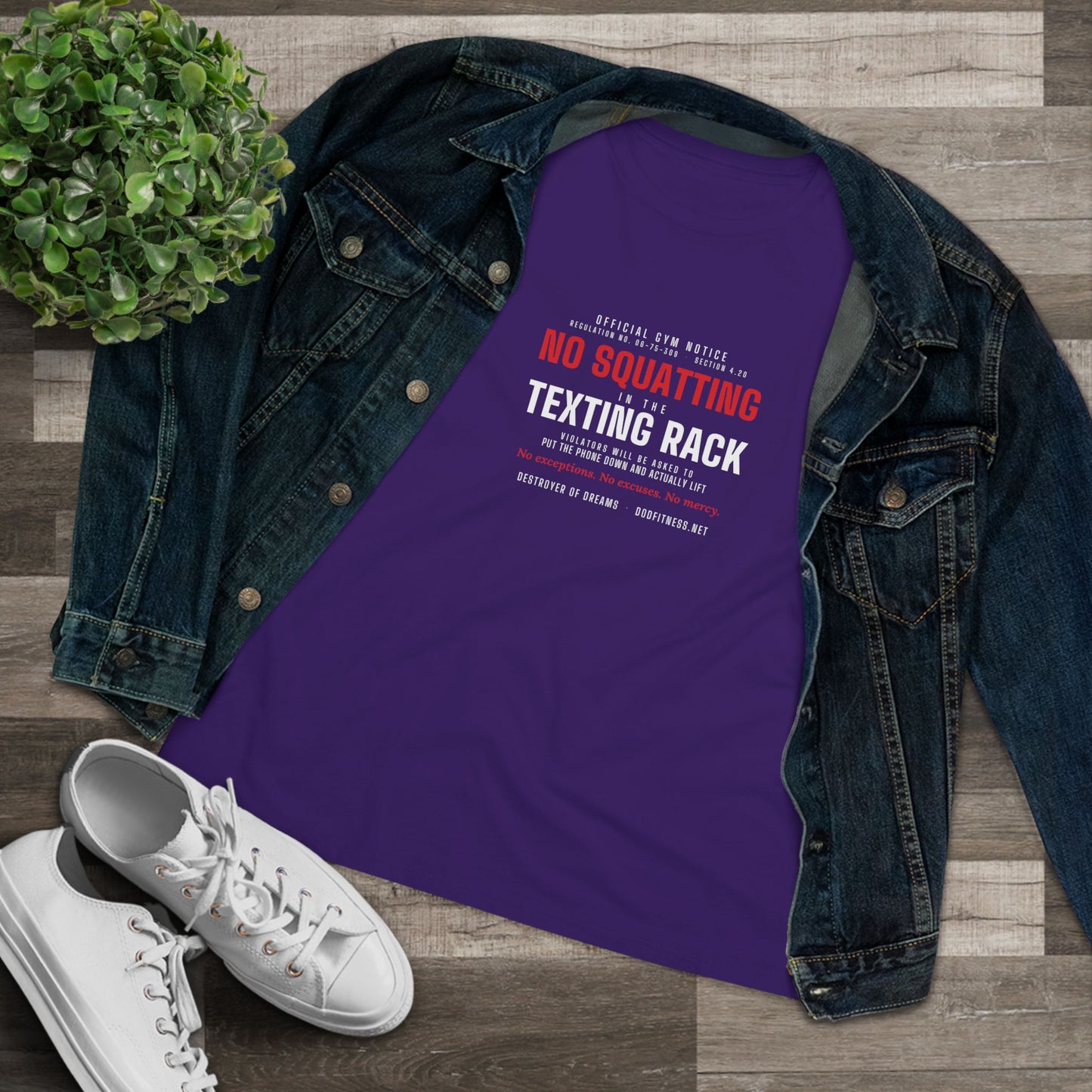 DoD Fitness - No Squatting Texting Rack Women's Tee