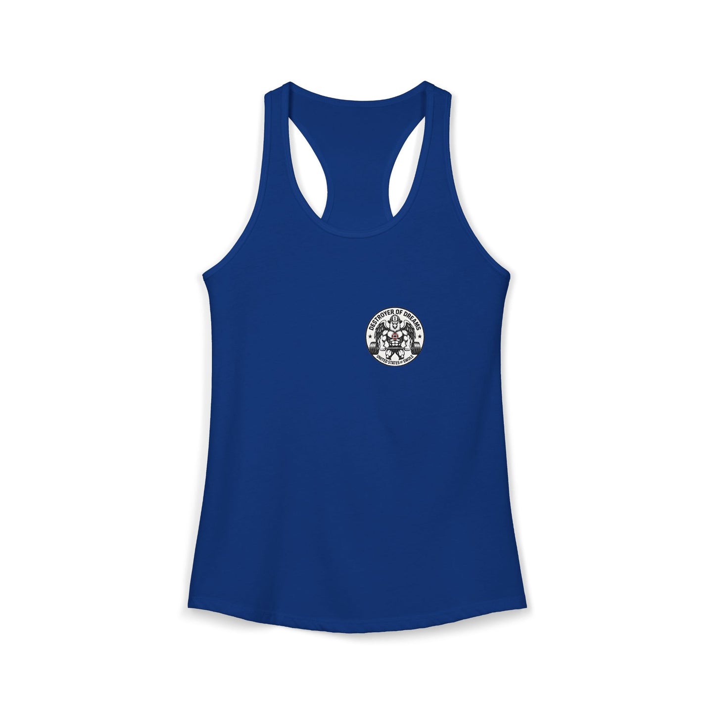 Thin Red Line women's tank in Solid Royal - funny gym shirt by DoD Fitness