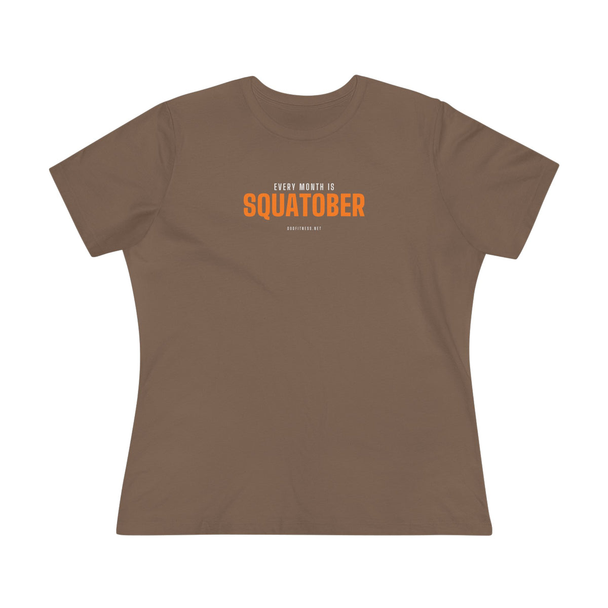 Squatober women's tee in Military Green - funny gym shirt by DoD Fitness