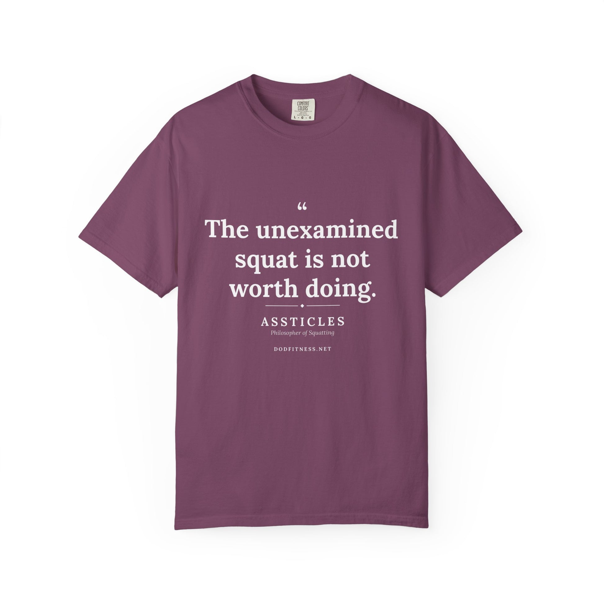 Assticles - The Unexamined Squat men's tee - funny gym shirt by DoD Fitness