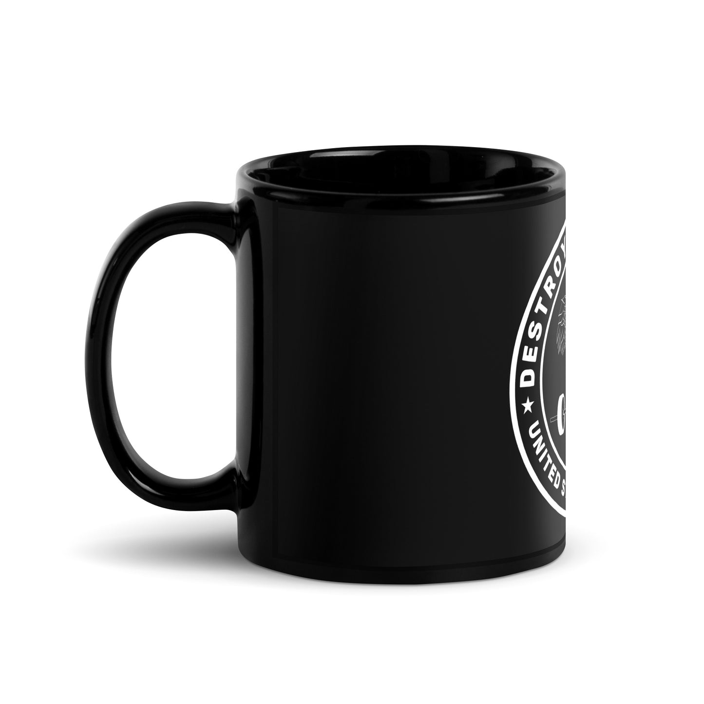 DoD Black Glossy Mug (B&W Logo)