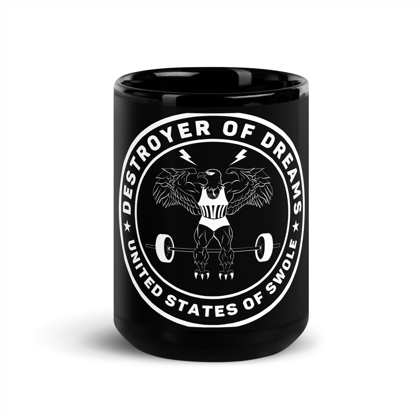 DoD Black Glossy Mug (B&W Logo)