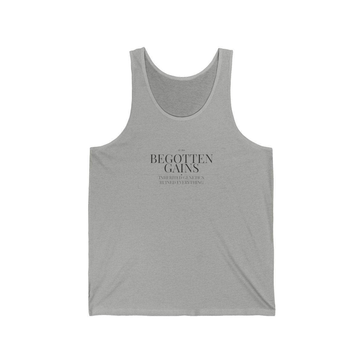 Begotten Gains - Iron Devotion men's tank in Athletic Heather - funny gym shirt by DoD Fitness