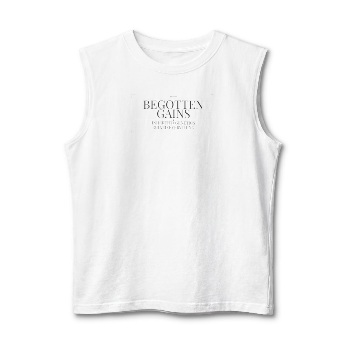 Begotten Gains - Iron Devotion stringer tank in White - funny gym shirt by DoD Fitness