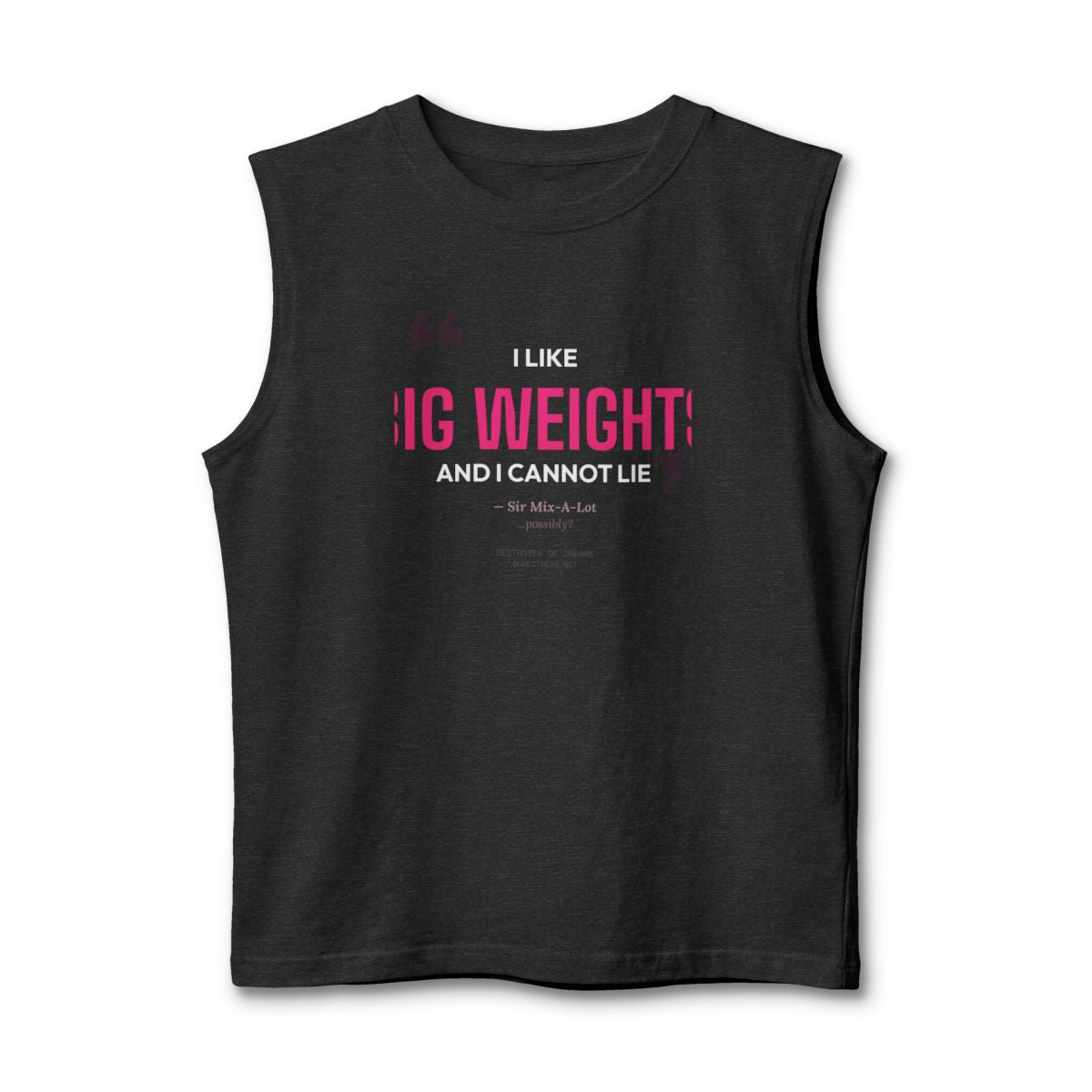 Big Weights stringer tank in Dark Grey Heather - funny gym shirt by DoD Fitness